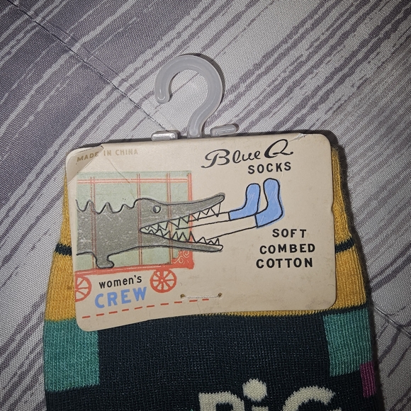 Blue Q Bigfoot Nerd Striped Socks - Black, Yellow, Green, Pink - Picture 2 of 5